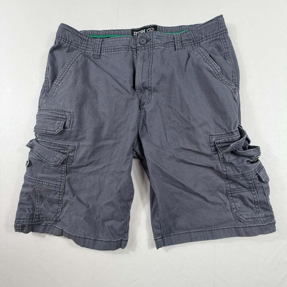 Iron Co. Mens Size 34 Blue Grey Cargo Shorts